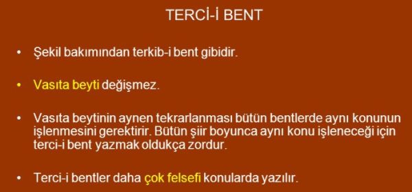 Terci-i Bent Nedir?